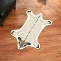 Detailed top view of a soft faux cashmere tiger-shaped rug on dark wood flooring - Sika Deer / 40*60cm (Skin-friendly Velvet)