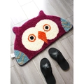 Macro view of purple owl-shaped tufted rug with thick pile and absorbent texture - Owl / 40*60cm (Skin-Friendly Surface)