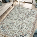 Bohemian vintage faux cashmere rug with oriental floral patterns in a modern living room - Multi-colored Beige / 40*60cm (Faux Cashmere)