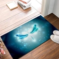 Absorbent diatom mud door mat featuring a glowing blue dragonfly and starry night design - Blue Glowing Dragonfly