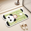 Tapis en diatomite en forme de panda et pomme avec rayures vertes antidérapant - 40*60cm / Terre de Diatomée / Panda Chanceux