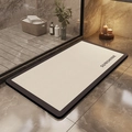 Macro detail of Sunshine marble diatomite bath mat on a luxury bathroom floor - Jianshu - Rectangular / 40*60cm (Skin-friendly Velvet)