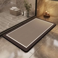 Modern tricolor marble diatom mud bathroom mat with rapid water absorption texture - Xiashu Rectangle / 40*60cm (Skin-friendly Velvet)