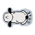 Cute cartoon puppy non-slip mat with plush texture and blue CUTE lettering for home - 40*60cm / Cute Dog 4 (FF813) - Faux Cashmere