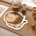 Tapis de bain absorbant en forme de lion mignon pour entrée avec design antidérapant - 40x60cm (Diatomite) / Petit Lion
