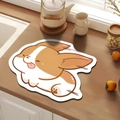 Tapis en diatomite dessin animé Corgi mignon, absorbant et antidérapant pour maison - 40x60cm (Diatomite) / Petit Corgi