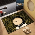 Detail of leopard print diatom mud mat with cute cartoon puppy in modern bathroom - Xh-brown Puppy 8 / 40*60cm (Skin-friendly Velvet)