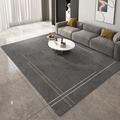 Modern minimalist dark grey carpet with gold geometric lines for living room decor - 40*60cm / Dark Gray Minimalist Lines