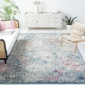 Tapis de salon vintage bleu marine et rose en fausse cachemire pour décor intérieur - 40*60cm (Imitation Cachemire) / Série SYT Madison-3