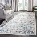 Tapis de salon vintage bohème épais à motifs bleu et gris vieilli pour la chambre - 40*60cm (Imitation Cachemire) / Série SYT Madison-4