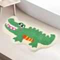 Tapis crocodile vert mignon en imitation cachemire doux pour chambre d'enfant - 40*60cm (Imitation Cachemire) / Crocodile de Dessin Animé