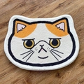 Détail d'un tapis chat mignon avec texture pelucheuse douce sur sol en bois - Style Velours Doux / Exotic Shorthair / 40*60cm