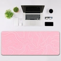 Pink topographic map desk mat with white contour lines for minimalist office setup - Syt826 Mouse Pad-12 / 30*70cm (new Diatom Mud)