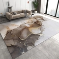 Dettaglio di un moderno tappeto marmorizzato con accenti dorati in un soggiorno minimale - 40*60cm / Motivo in Marmo 1