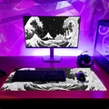 Extra large diatom mud desk mat with black and white dragon sea wave art and purple lighting - Syt827 Mouse Pad - 12 / 30*70cm (new Diatom Mud)