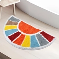 Tapis de bain arc-en-ciel demi-cercle avec texture pelucheuse antidérapante et absorbante - 40*60cm (Imitation Cachemire) / Arc-en-ciel de dessin animé