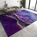 Tapis moderne texture marbre violet et or pour la décoration du salon élégant - Motif de Marbre 7