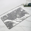 Close-up of grey and white marble pattern bathroom rug with high-density plush texture - Mjxkt325-7 / 40*60cm (Skin-Friendly Surface)