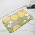 Detail of cute lemon bath mat with absorbent faux cashmere texture on white tile floor - Mjxkt325-10 / 40*60cm (Skin-Friendly Surface)