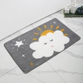 Detail of cute grey bath mat with sun and cloud patterns on marble floor - Mjxkt325-13 / 40*60cm (Skin-Friendly Surface)
