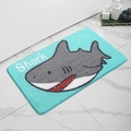 Cute cartoon blue shark bathroom floor mat with non-slip backing on marble tile - Mjxkt325-15 / 40*60cm (Skin-Friendly Surface)