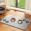 Absorbent diatomite pet feeding mat with cute paw prints for cat and dog food bowls - 30*40cm / Style 9-2 / Gray