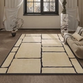 Tappeto minimalista in finto cashmere stile giapponese con linee geometriche nere - 40*60cm (Imitazione Cashmere) / Riva del fiume
