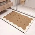 Tappeto bagno assorbente in diatomite con simpatico design a biscotto per la casa - Biscotto Ondulato Marrone (Velluto) / 80x120cm