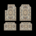 Detail von vierteiligen Automatten mit böhmischen Mandala-Mustern in Marineblau und Beige - Beiges Mandala-Stil (MJXQCD91-2) / 4-teiliges Set