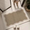 Détail d'un tapis de bain en terre de diatomée en forme de biscuit avec texture antidérapante - Style Biscuit Tons Terre (Nouveau Style 1) / 40*60cm (Velours Doux)