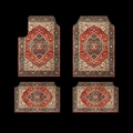 4-teiliges Auto-Fußmatten-Set im Boho-Stil mit vintage orientalischem Muster - Roter luxuriöser Stil (MJXQCD91-4) / 4-teiliges Set