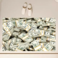 Macro shot of absorbent dollar bill patterned mat with non-slip texture and shoes - Mj0807-5 / 40*60cm (Skin-friendly Velvet)