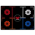 Vista piana del tappetino nero per allenamento basket con marcature colorate - 40x60cm (Diatomite) / Stile D