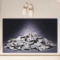 Detail of dollar pattern bath mat with absorbent texture and non-slip backing - Mj0807-8 / 40*60cm (Skin-friendly Velvet)