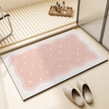 Détail du tapis de bain à motif cœurs roses avec texture antidérapante en diatomite - 40*60cm / Style Velours / Biscuit Cœur Rose (Rectangle)