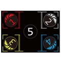 Flat vector layout of the 5-point numbered basketball footwork and agility training mat - Style L
