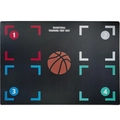 Detailed top view of the non-slip basketball training mat with numbered footwork guides - Style N