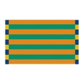 Detail of colorful absorbent bath mat with orange green stripes and checkered borders - Life On Film / 40x60cm (Diatomite)