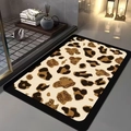 Modern leopard print diatom mud bathroom mat with non-slip backing and gold accents - 40x60cm (Diatomite) / Scattered