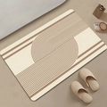 Detail of wabi-sabi diatom mud bath mat with geometric lines and non-slip rounded corners - Po-japanese-10 / 40*60cm (Skin-friendly Velvet)