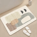 Japanese Wabi-Sabi style absorbent diatom mud bath mat with minimalist geometric pattern - Po-japanese-13 / 40*60cm (Skin-friendly Velvet)
