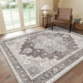 Retro Persian bohemian area rug with vintage medallion pattern on a wooden floor - Syt625 Retro Persian Style (7) / 40*60cm (Skin-friendly Velvet)