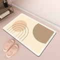 Détail du tapis de bain en terre de diatomées avec motif arc-en-ciel et coins arrondis - 40x60cm / Terre de Diatomée / Vague Fluide Arc-en-Ciel (MJX1023-4)