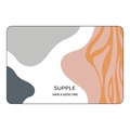 Close-up of abstract geometric bath mat with SUPPLE text and modern color blocks - 40x60cm / Supple Geometric Color Block (MJX1023-10) / Multicolor Splicing