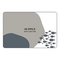 Close-up of modern abstract color block mat with fish pattern and printed text detail - 40x60cm / Small Fish Illustration-New Diatom Mud (MJX1023-12)