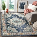 Detail of vintage Persian style rug with distressed blue patterns on wooden floor - Xh-antique Persian Style-2 / 40*60cm (Skin-friendly Velvet)
