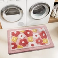 Dettaglio tappeto floreale trapuntato con fondo antiscivolo in una lavanderia - 40x60cm Imitazione Cashmere / Stile Floreale Rosa 3D (mjx1017-2)