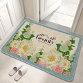 Floral diatom mud bathroom mat with rapid absorption and anti-slip backing for entryway - American Pastoral Floral Pattern 11
