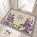 Detailed texture of lavender floral diatom mud bath mat with HOME WONDERFUL text - American Pastoral Floral Pattern 18