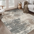 Detail of vintage gradient faux cashmere rug with modern abstract texture for living rooms - 40*60cm (Skin-friendly Velvet) / Grey Brown